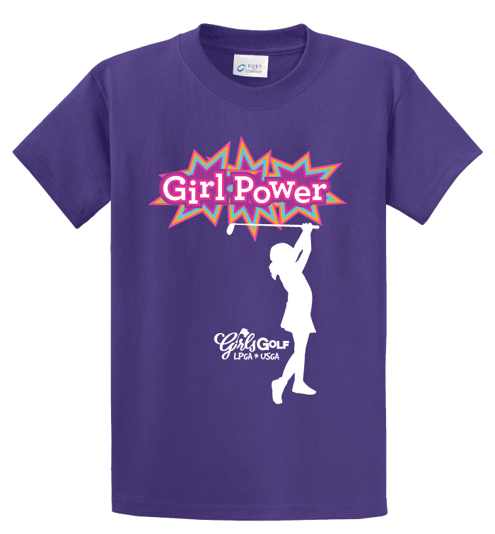 Adult "Girl Power" Girl's Golf T-Shirt - Purple