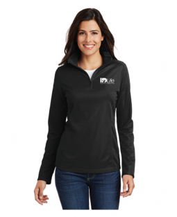 Ladies Port Authority Pinpoint Mesh 1/2 Zip Jacket